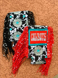 Turquoise Concho Fringe Slim Koozie