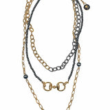 Multi-Layer Necklace w/ Bit Pendant
