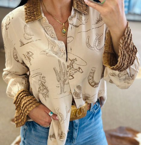 Mirabel Western Ruffle Blouse
