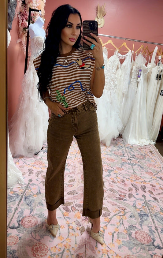 Whiskey River Cuffed Denim