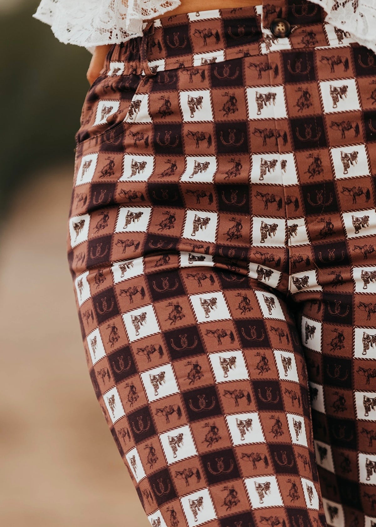 Western Plaid Gingham Dress Pants