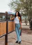 Cowgirl Bex Plaid Cuffed Denim