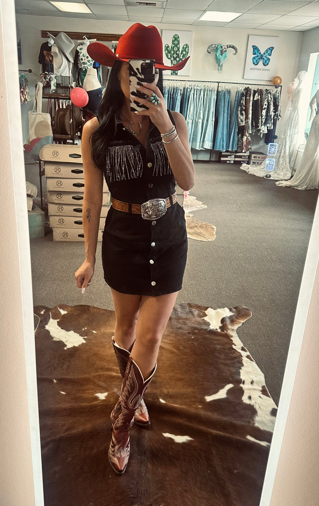 Cowgirl Sophie Denim Dress – Desperado Depot Cowgirl Sophie Denim Dress – Desperado Depot