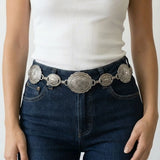 Silver Oval Concho Chain Belt