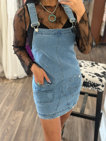 Country Fields Denim Overall Dress