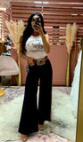 Marley Copper Fringe Wide Leg Denim