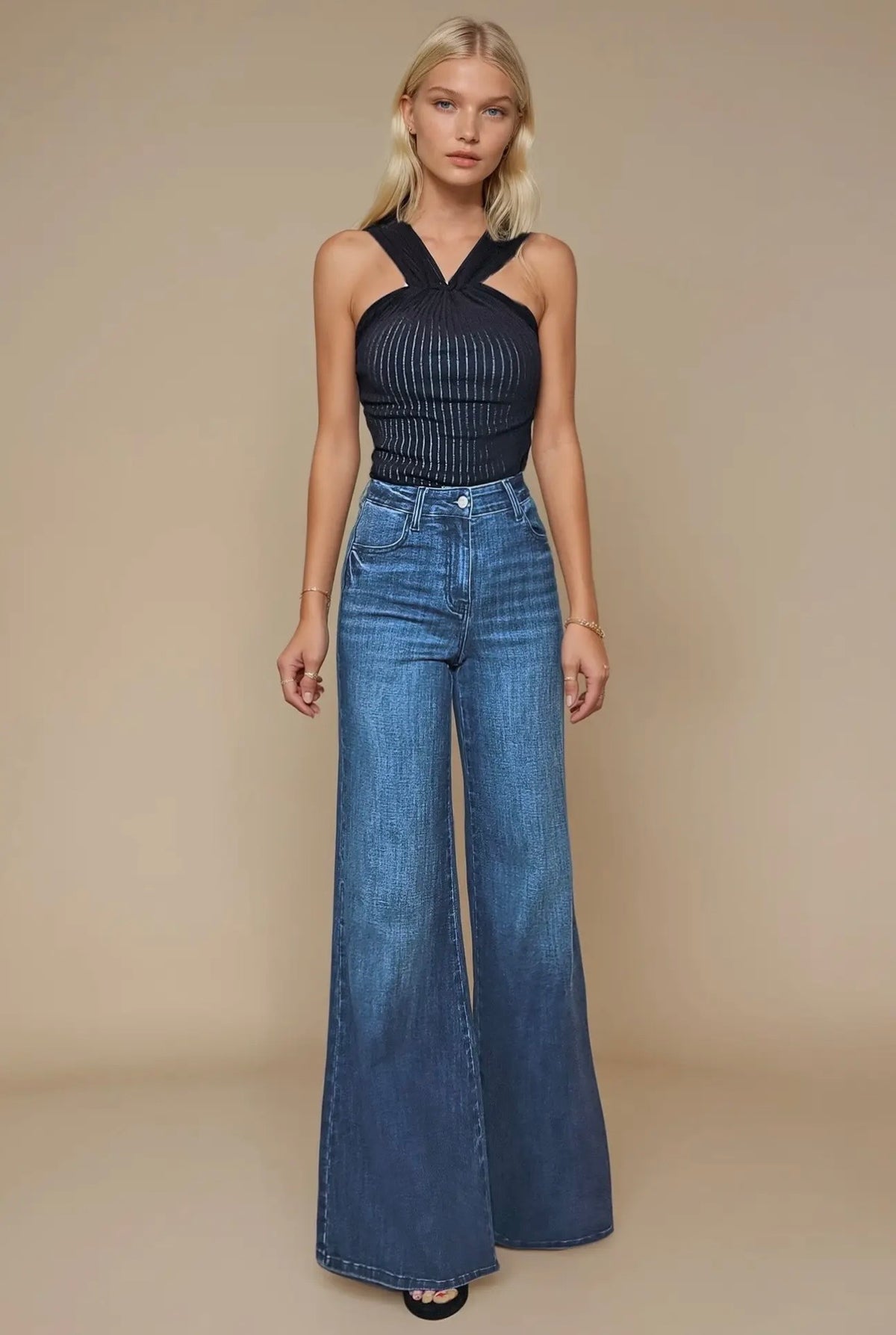 Wide Leg Denim Jeans