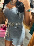Am I Okay Rhinestone Romper