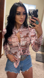 Cowgirl Janie Sheer Button Up Blouse