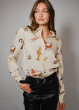 Western Embroidered Button Up