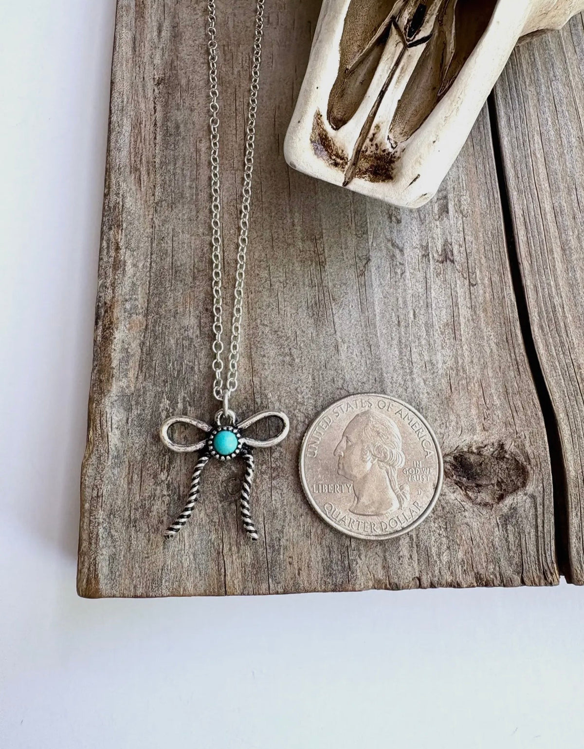 Western Bow Necklace - Turquoise