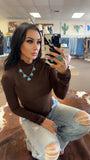 Cinnamon Mocha Jacquard Top