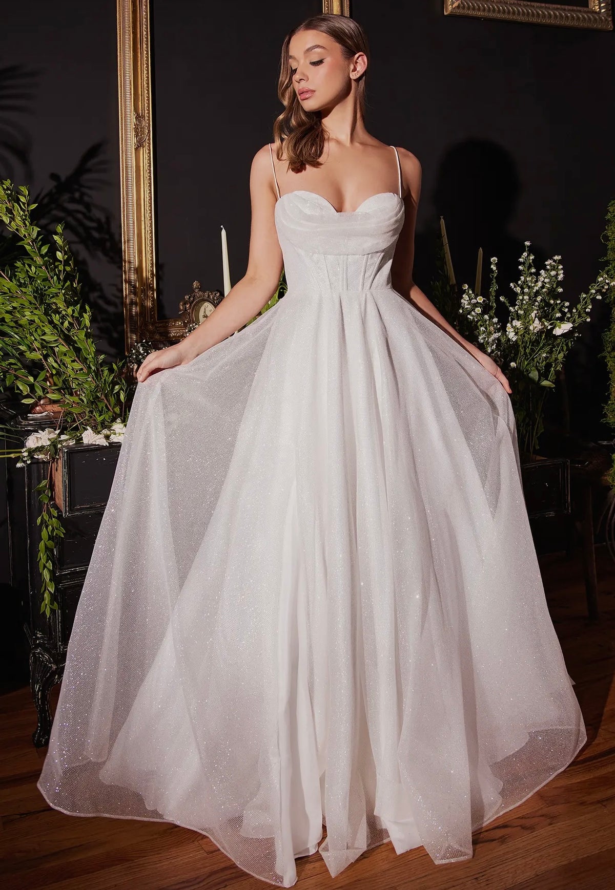 Gerri Glitter Flocked Bridal Gown