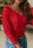 Happy Holidays Bow Sweater - Red