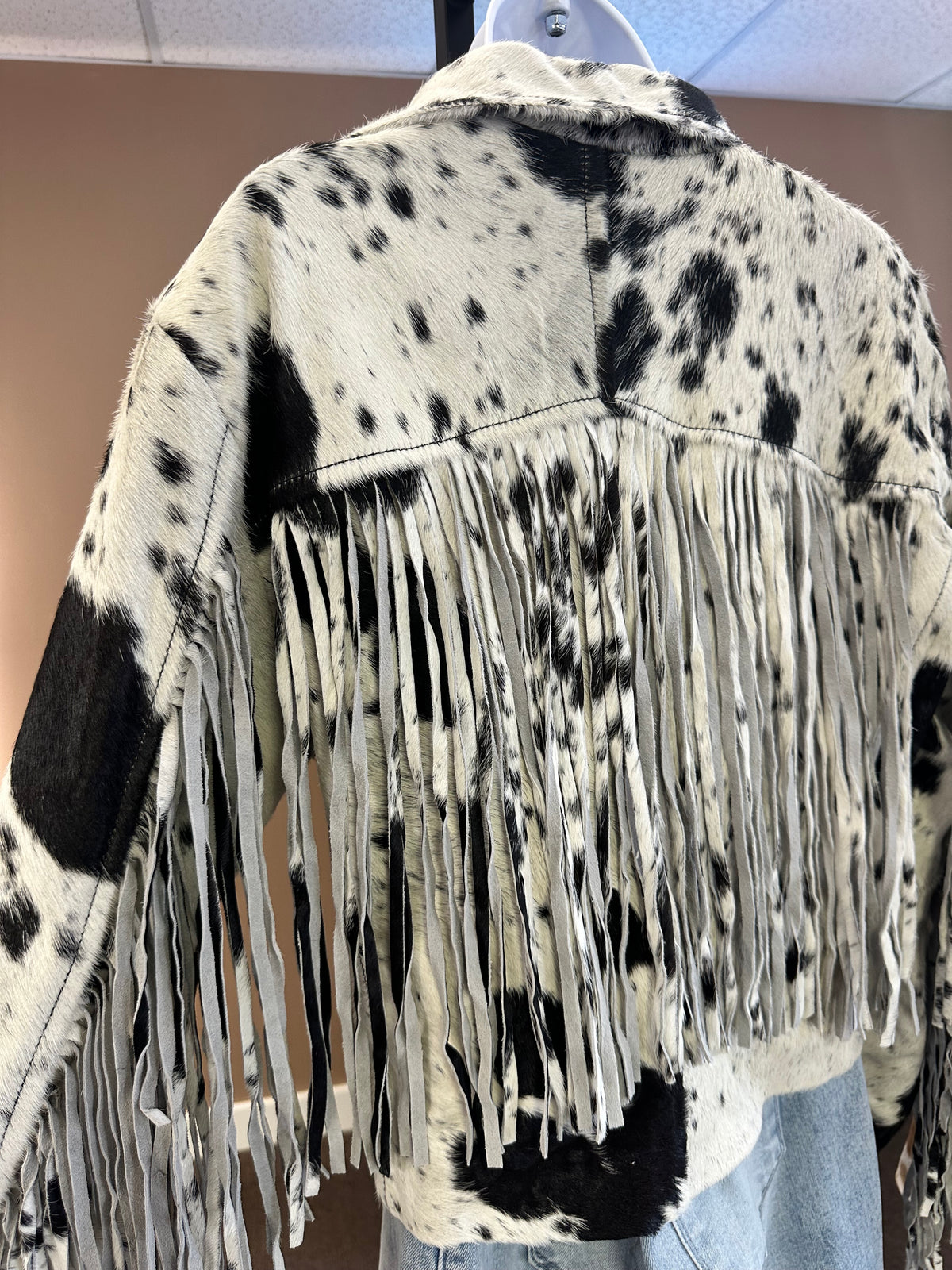 Cowhide Fringe Moto Jacket #4 - LARGE
