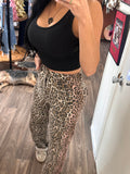 Luxe Leopard Wide Leg Denim