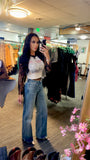 Molly Mesh Lace Long Sleeve - Black
