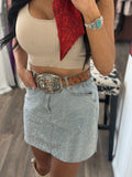 Kit Rhinestone Denim Skirt