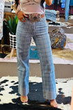 Cowgirl Bex Plaid Cuffed Denim
