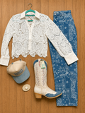 Paisley Lace Top - White