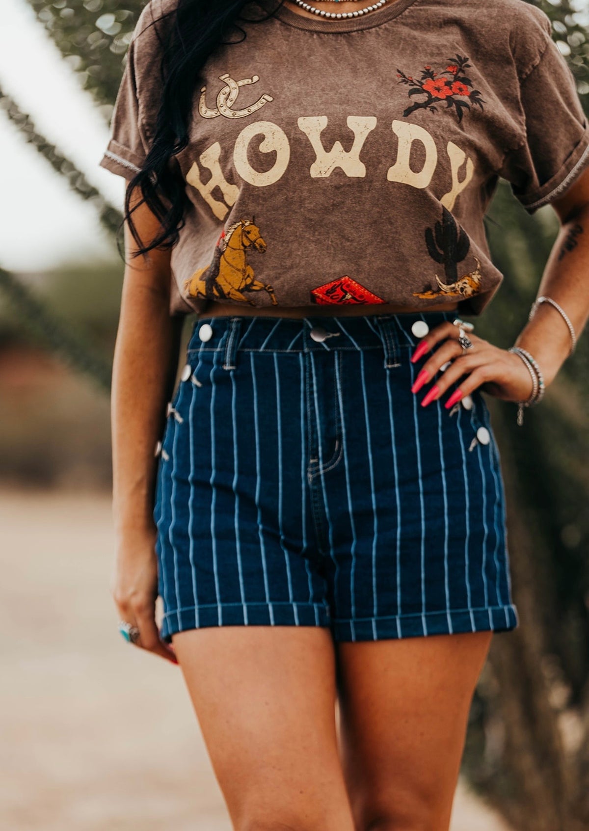 Howdy Retro Western Brown Tee