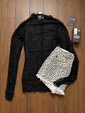 Molly Mesh Lace Long Sleeve - Black