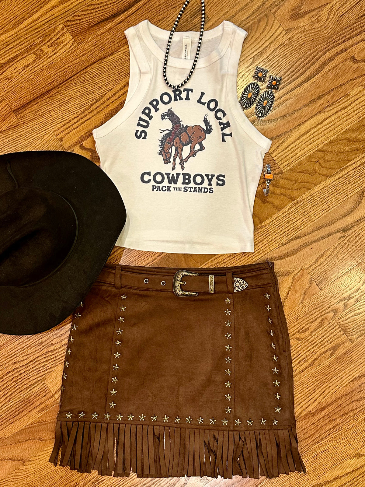 Support Local Cowboys Cropped Tank