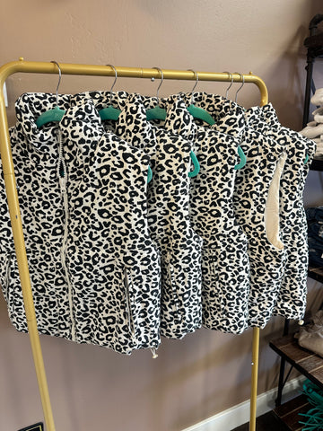 Leopard Print Puffer Vest