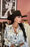 Rodeo Ranch Fringe Satin Blouse