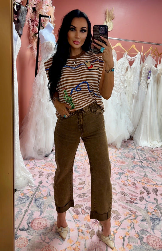 Whiskey River Cuffed Denim