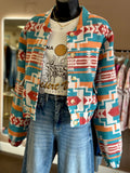 Cowgirl Katie Aztec Bomber Jacket