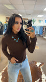 Cinnamon Mocha Jacquard Top
