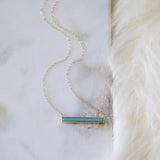 Turquoise Gold Bar Necklace