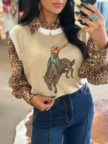 Bucking Horse Sweater Vest