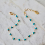 Mesa Blue Turquoise Beaded Bracelet - SILVER