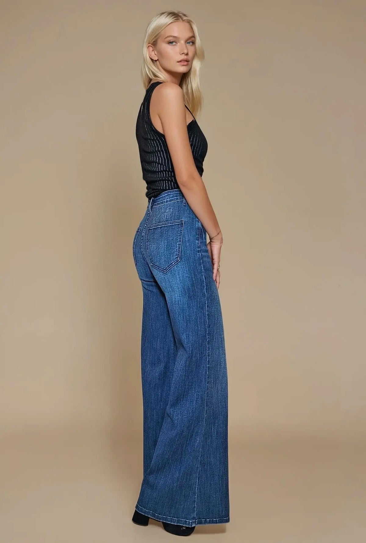 Wide Leg Denim Jeans