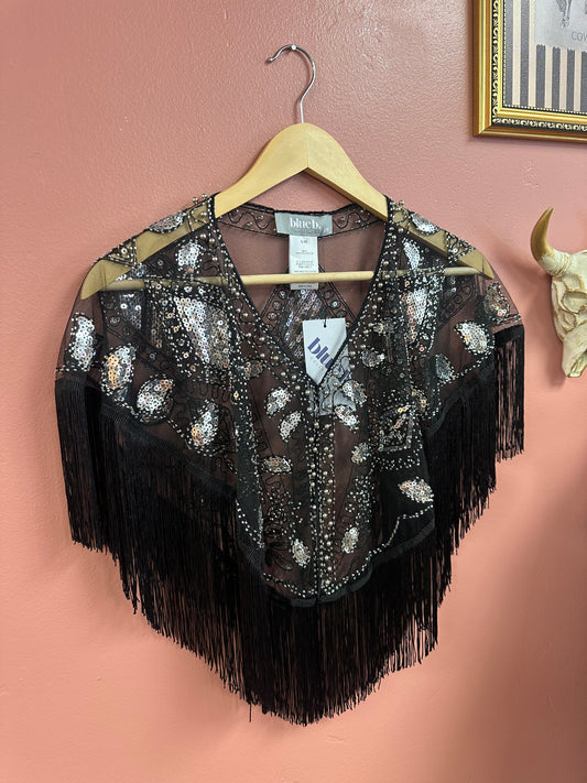 Cosmopolitan Beaded Fringe Cape