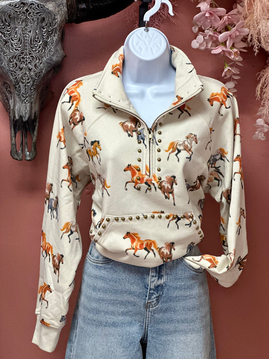 Studded Horse Pullover