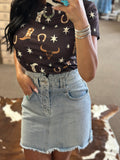 KanCan Cowgirl Shelby Denim Skirt