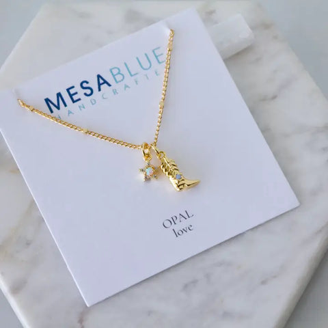 Opal Boot and Star Necklace
