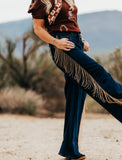 Marley Copper Fringe Wide Leg Denim
