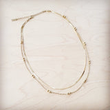 Double Strand Gold Necklace Genuine 18 K Gold Plated 261q