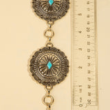 Detailed Chain Concho Belt w/ Stone