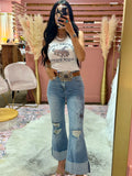Bronco Straight Leg Cuffed Denim