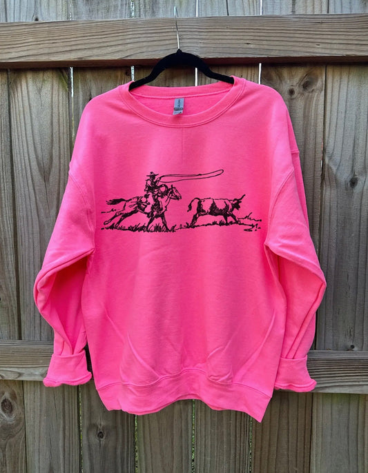 Hot Pink Roper Crewneck