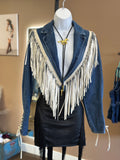 Midnight Mirage Fringe Denim Jacket