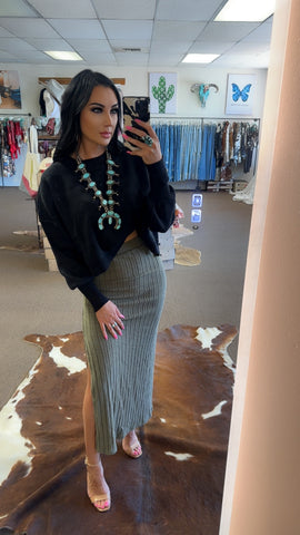 Bisbee High Waist Army Green Skirt