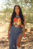 Desert Rose Denim Skirt