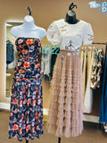 Cascading Tulle Tiered Maxi Skirt - Mocha