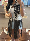 High Plains Fringe Cowhide Vest
